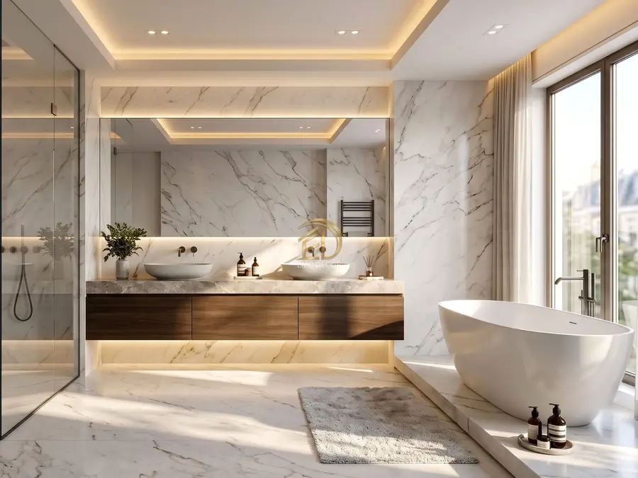 Kaplama ve ekipman montajı tamamlanan banyo