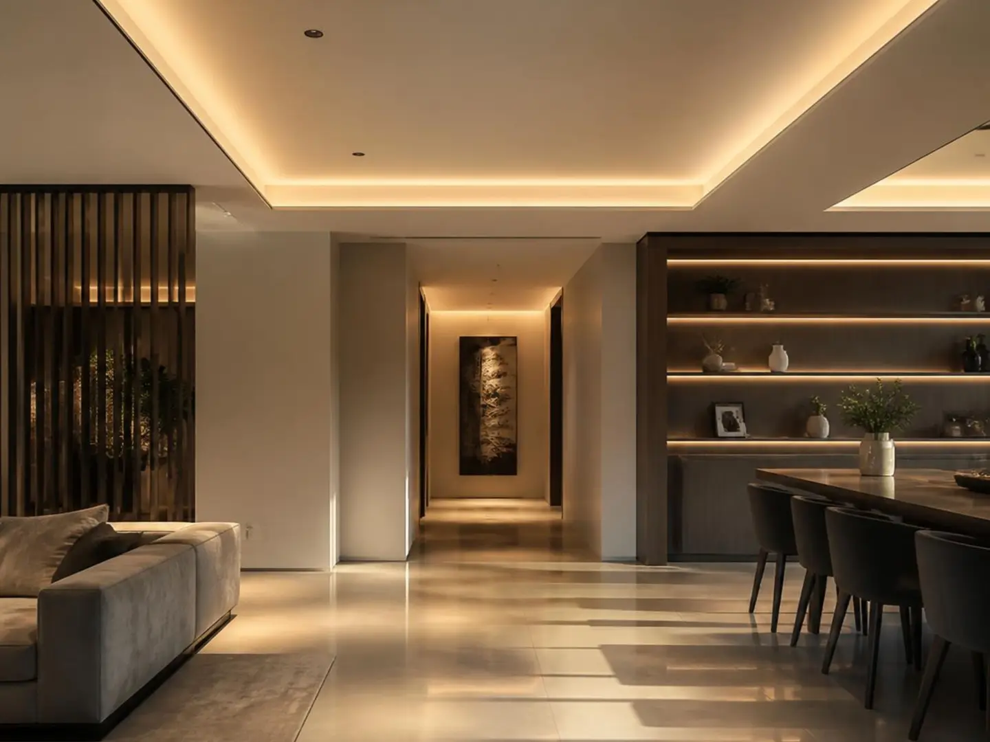 Gizli LED Işık Bandı ve Tavan Aydınlatması — Sonra