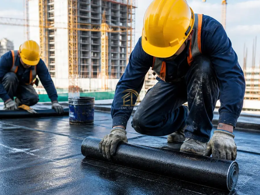 Çatı ve teras betonunda rulo membranların şaloma ile ısıtılarak yapıştırılması